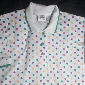 Vintage Jason Maxwell Rainbow Polka Dots Polo Shirt
